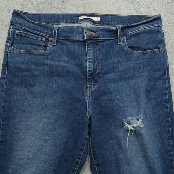 Levi's 720 Jeans Women's 34 Blue High-Rise Super Skinny 29" Inseam Distressed - Picture 14 of 16